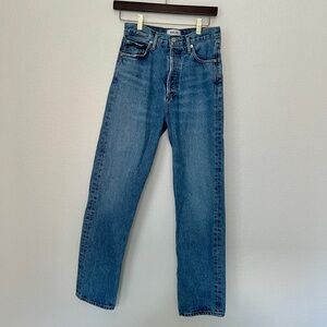 Agolde Straight Leg Jeans in Classic Blue